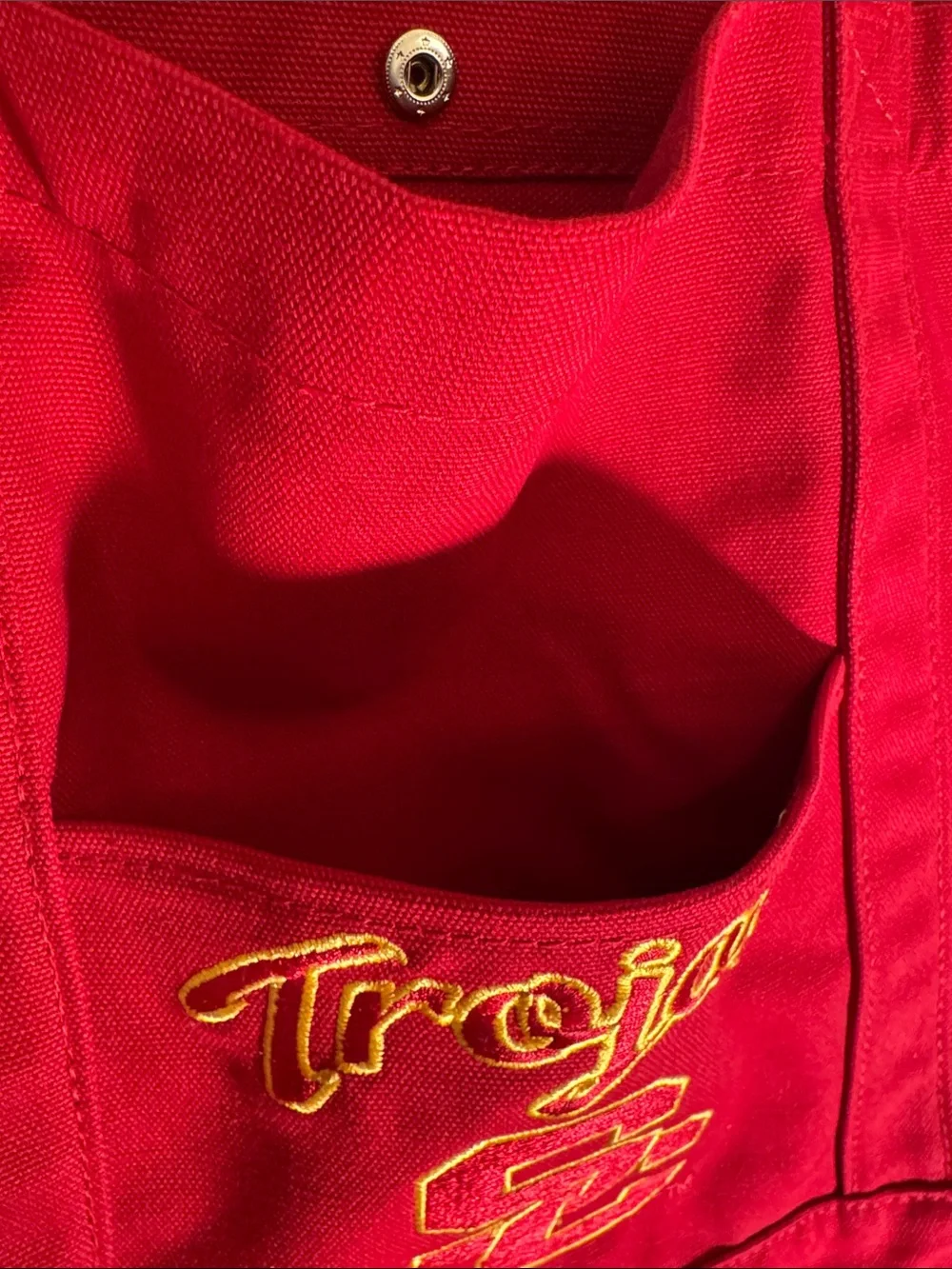 USC Trojans Red Canvas Tote Bag - Embroidered Collegiate Logo
